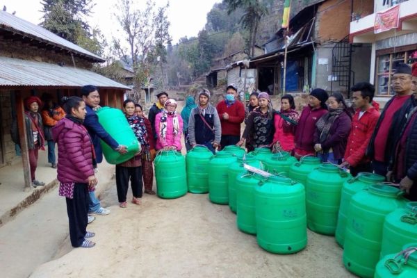 Materials distribution at Kimtang,Nuwakot
